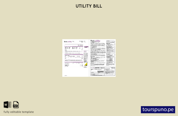 listo para imprimir Reino Unido Primeras páginas de facturas de servicios públic
