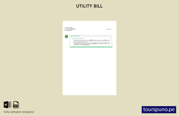 listo para imprimir plantilla de factura de servicios públicos (páginas) de EA 3