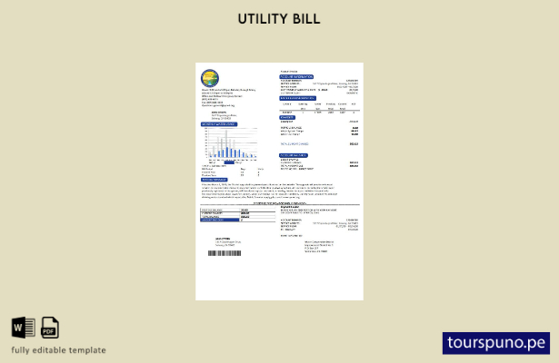 listo para imprimir plantilla de factura de servicios públicos de agua de EE. UU