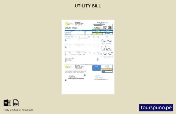 listo para imprimir plantilla de factura de servicios públicos de agua y electri